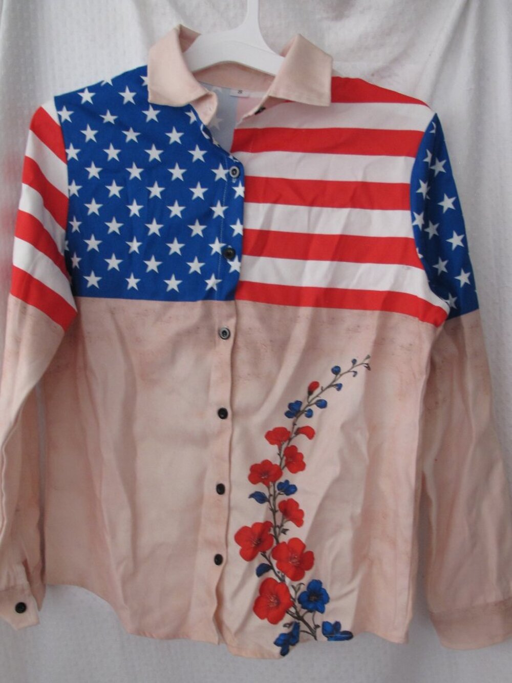 Floral Flag Button Down Top